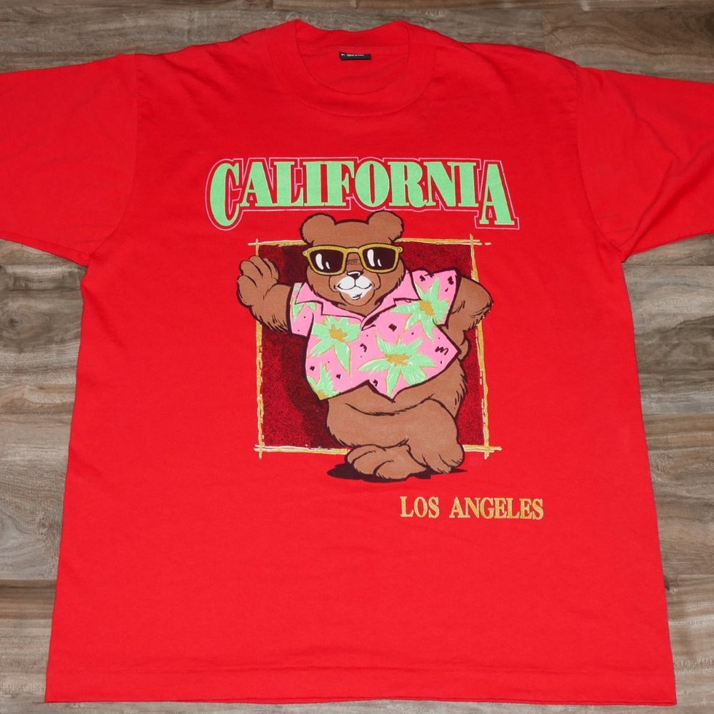 90's Los Angeles California Vacation Bear Shirt - Picture 2 of 5